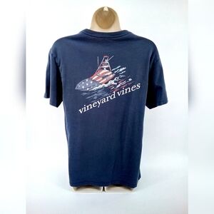 ⭐3/$30 Vineyard Vines Blue Boat USA Tee Shirt 100% Cotton XS